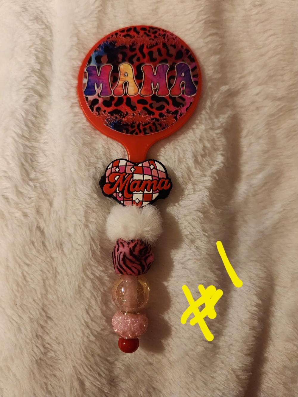 Handmade Beaded Hand Mirror